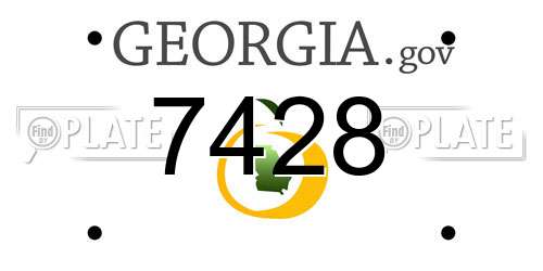 7428 Georgia License Plate