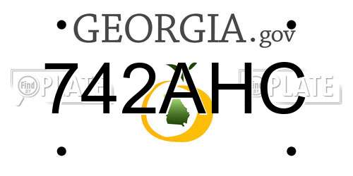 742AHC Georgia License Plate