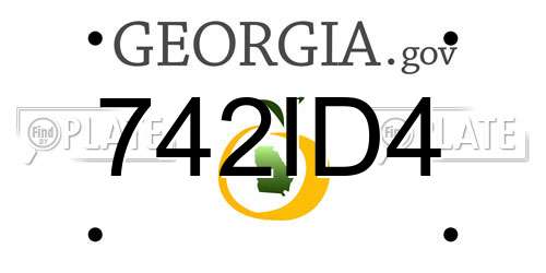 742ID4 Georgia License Plate