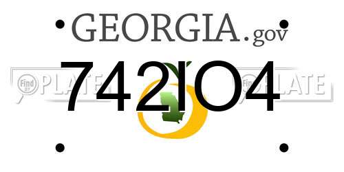742IO4 Georgia License Plate