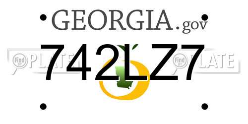 742LZ7 Georgia License Plate