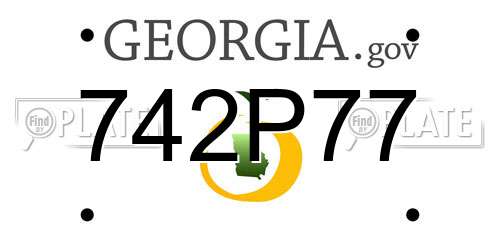 742P77 Georgia License Plate