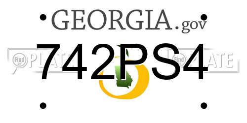 742PS4 Georgia License Plate