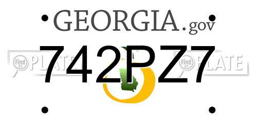 742PZ7 Georgia License Plate