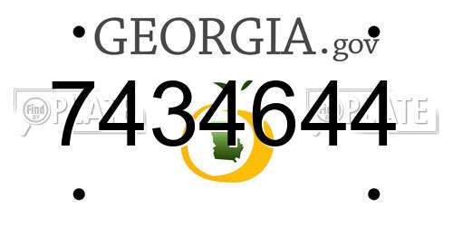 7434644 Georgia License Plate