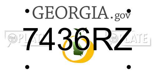 7436RZ Georgia License Plate