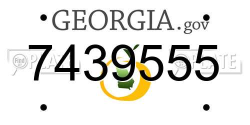 7439555 Georgia License Plate