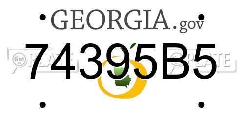 74395B5 Georgia License Plate
