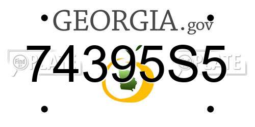 74395S5 Georgia License Plate