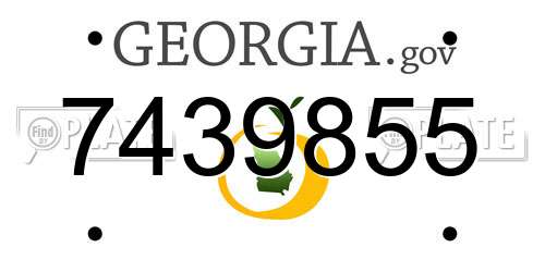 7439855 Georgia License Plate