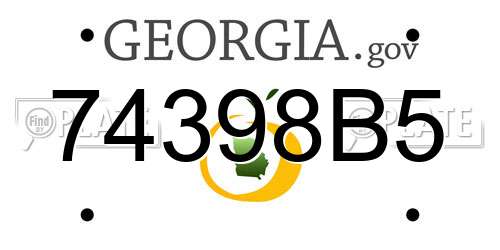 74398B5 Georgia License Plate