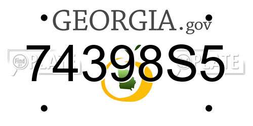 74398S5 Georgia License Plate