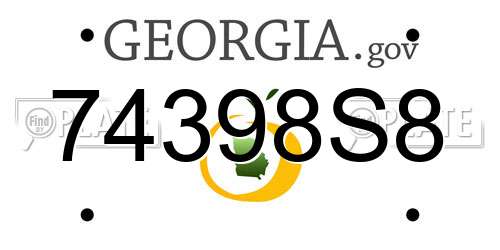 74398S8 Georgia License Plate