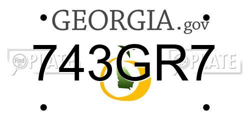 743GR7 Georgia License Plate
