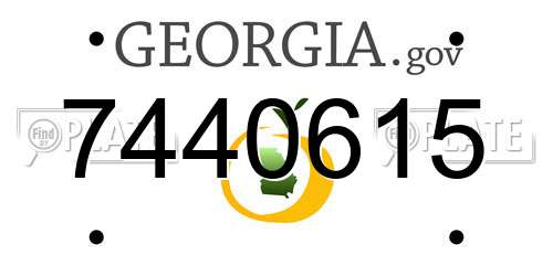 7440615 Georgia License Plate