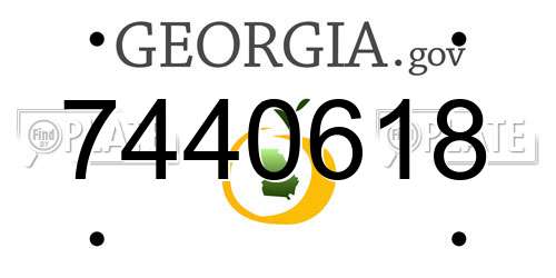 7440618 Georgia License Plate