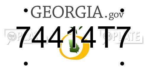 74414T7 Georgia License Plate