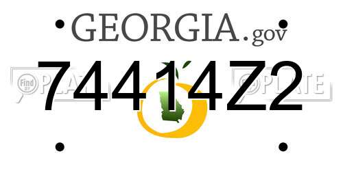 74414Z2 Georgia License Plate