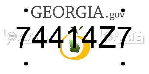 74414Z7 Georgia License Plate