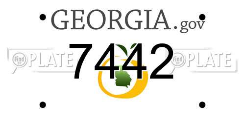 7442 Georgia License Plate