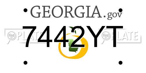 7442YT Georgia License Plate