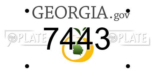 7443 Georgia License Plate
