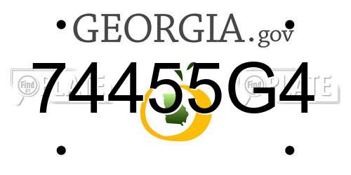 74455G4 Georgia License Plate