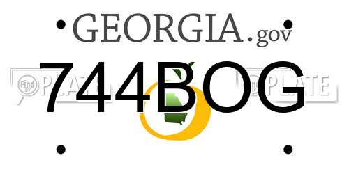 744BOG Georgia License Plate