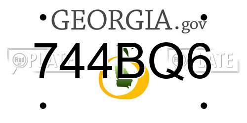 744BQ6 Georgia License Plate