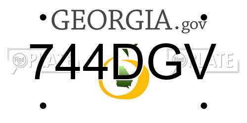 744DGV Georgia License Plate