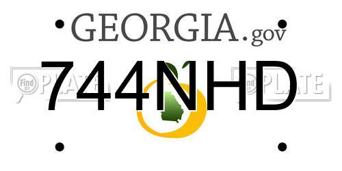 744NHD Georgia License Plate