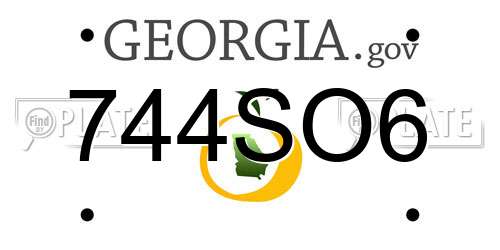 744SO6 Georgia License Plate