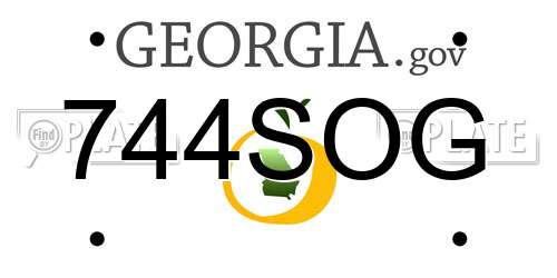744SOG Georgia License Plate