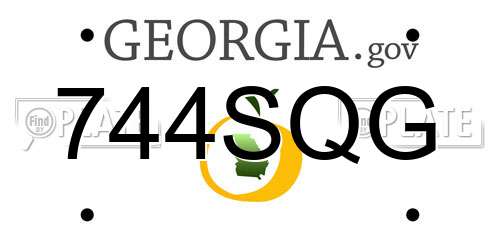 744SQG Georgia License Plate