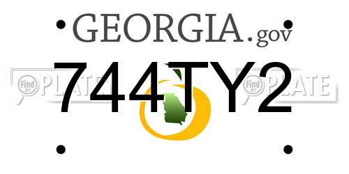 744TY2 Georgia License Plate