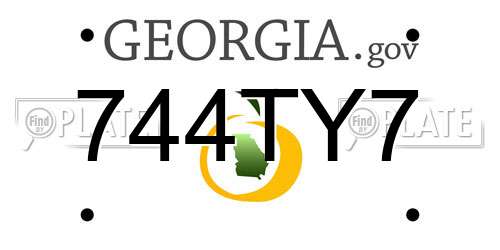 744TY7 Georgia License Plate