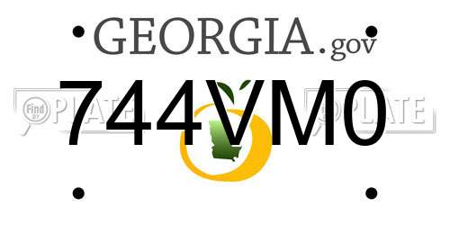 744VM0 Georgia License Plate