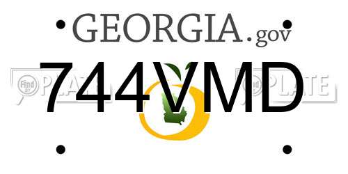 744VMD Georgia License Plate