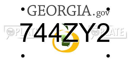 744ZY2 Georgia License Plate