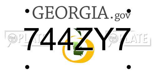 744ZY7 Georgia License Plate