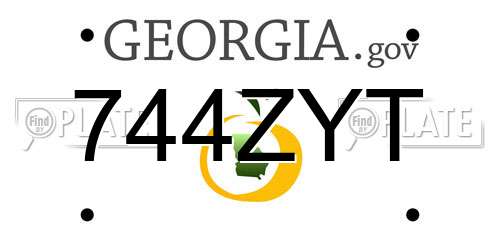 744ZYT Georgia License Plate