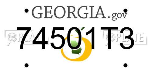 74501T3 Georgia License Plate