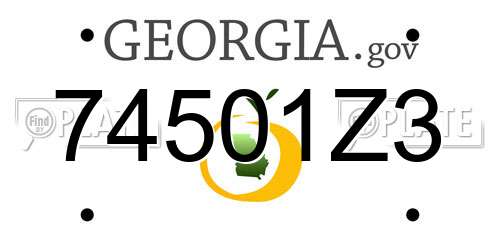 74501Z3 Georgia License Plate