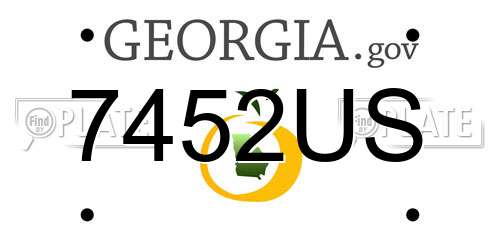 7452US Georgia License Plate