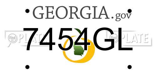 7454GL Georgia License Plate