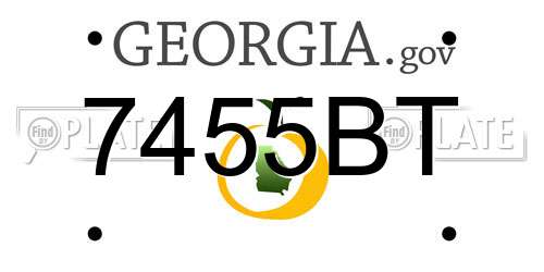 7455BT Georgia License Plate