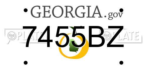 7455BZ Georgia License Plate