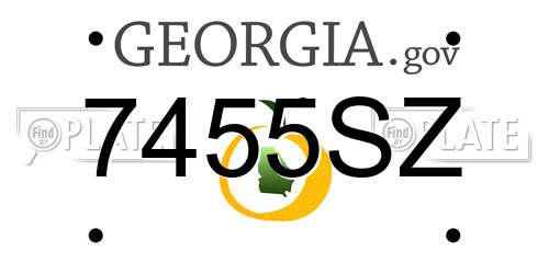 7455SZ Georgia License Plate