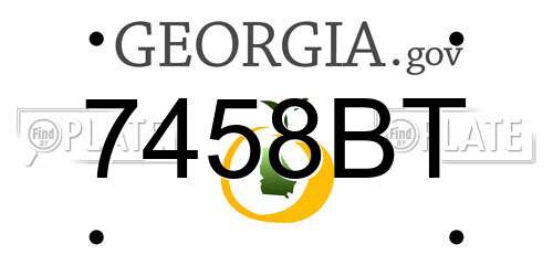 7458BT Georgia License Plate