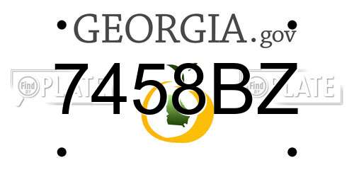 7458BZ Georgia License Plate